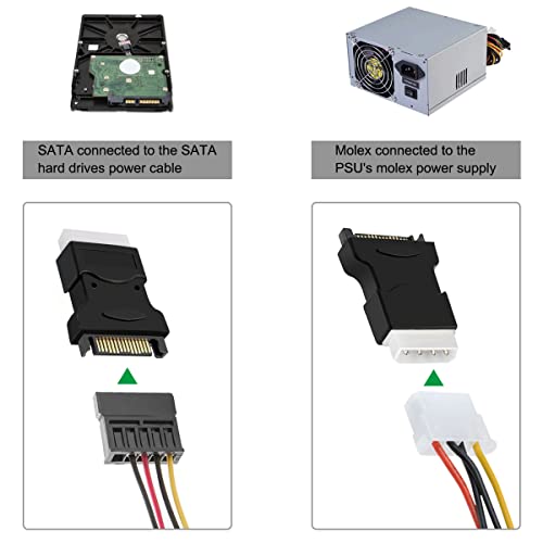 SATA 15Pin naar Molex 4Pin IDE Adapter, SATA Man naar IDE Man voor SATA harde schijf HDD SSD Power naar IDE Kabel Converter Connector, 4 stuks 3