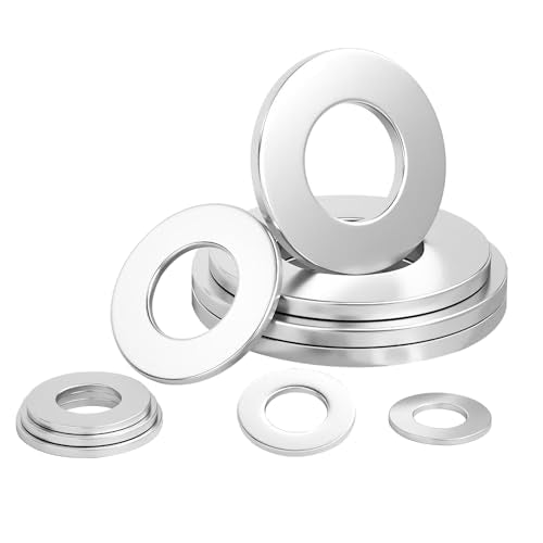 Verpakking van 25 metalen platte ringen, brede ringen M8 x 16 mm, dikte 1,5 mm, roestvrijstalen veiligheidsringen voor bouten