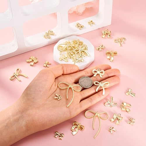 40 st Legering Bedels met gouden boog voor het maken van oorbellen, Kettingen, sieraden 5