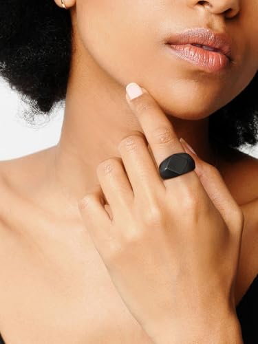 Juwelier Signet ring, zeshoekige, roestvrijstalen vingerring