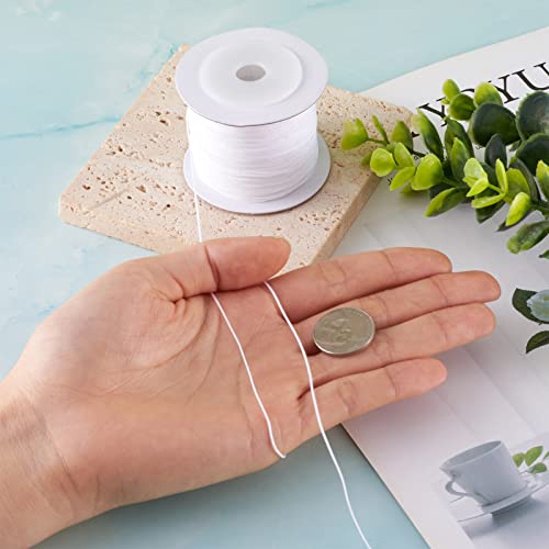 142 Yards 0.6mm gevlochten Nylon Wire Witte Chinese Knop koord touw Macrame gevlochten kralen koord String voor Kumihimo ketting vriendschap armbanden maken 5