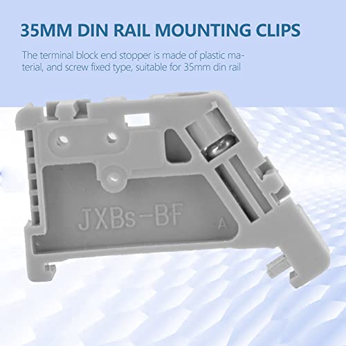 DIN Rail Stopper, 50st 35mm Din Rail Terminal Stopper Bolted Down Plastic Materiaal voor 35mm DIN Rail, Ground Circuit Terminal Blocks (Model 13)