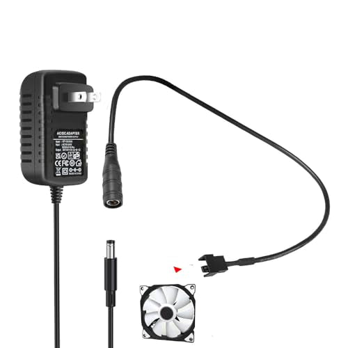 10st PC Ventilator Kabels, 4 Pole DC Fan Kabel met 4 Pin / 3 Pin, DC naar Fan Jack, DC Ventilator Adapter, Power Cable voor PC DC5521 (30cm) 5