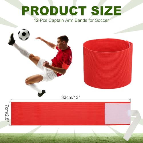 Voetbal Captain Armband, 18 st Captain Armbanden voor Voetbal Elastische Captain Arm Band Sport Captain Armbanden voor jeugd volwassen voetbal Team Training Rood