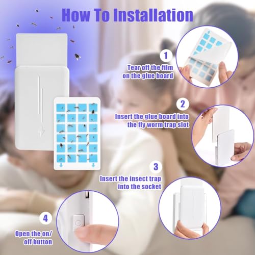 Vliegende Insect Trap Binnenvlieg Trap Mosquito Trap met 12 Stickers Wit 5