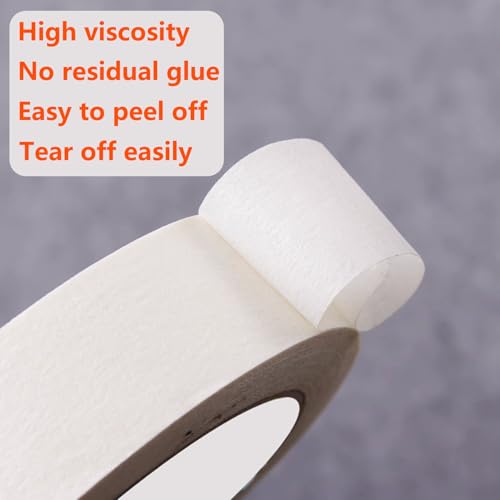 2 Rolls schilderpapier, 15 mm x 50 m Kleefband, papier decoratieve lint voor schilderen, ambachten en doe-het-zelvers, wit en zwart 4