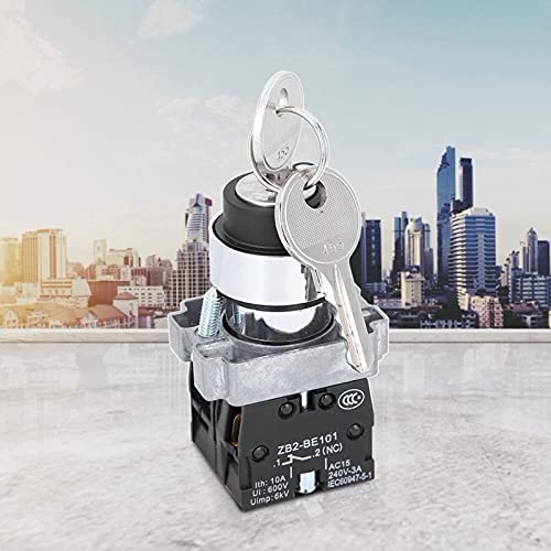 2 positietoetsenschakelaar Zelfreset Power Lock Rotatie Vergrendelingssleutel ZB2 BE101 ZB2 BE102C voor beveiligingssysteem 5