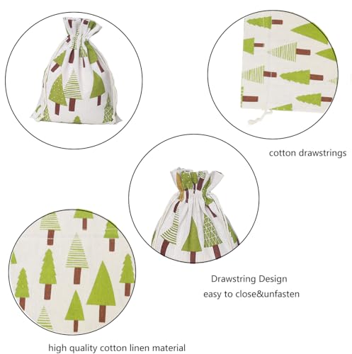 Katoenen Tassen, Ca. 25 x 35 cm, Katoenen Tassen, 8 stuks, Grote Linnen Tassen, Jute Tassen, Cadeautassen voor Kerstmis (25 x 35 cm) 3