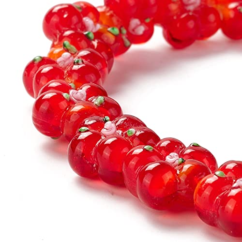 28 st Red Flower Lampwork kralen 5-Petal Kleine Bloemen Lampwerk Glazen kralen voor DIY armband ketting oorbellen Spacer kralen Handgemaakt Sieraden maken 3