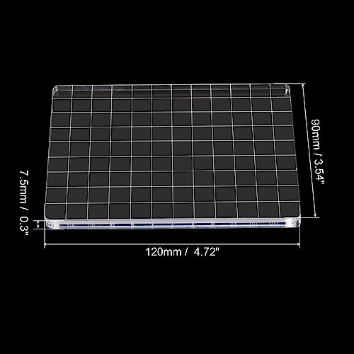 12.7 x 9cm Acryl Stamp Blok, Duidelijke Stempel Blok met Raster Lines Decoratieve Montage Blocks Vierkant voor Scrapbooking DIY Crafts Kaart maken