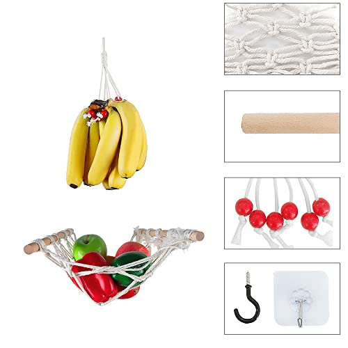 Macrame Fruit Hangmat onder kabinet Veggie Banana Hangmat Hangen Fruitmand Bespaart Counter Space bij Keukenboot