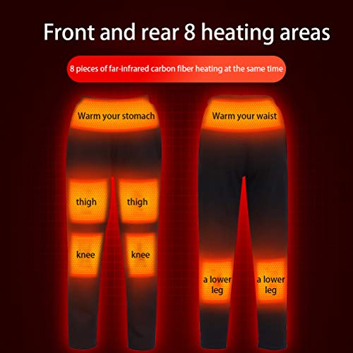 Elektrische verwarmingsbroek, USB verwarmde broek met 5-traps temperatuurregeling en 8 kachels APP regelkachel Elastische broek 4