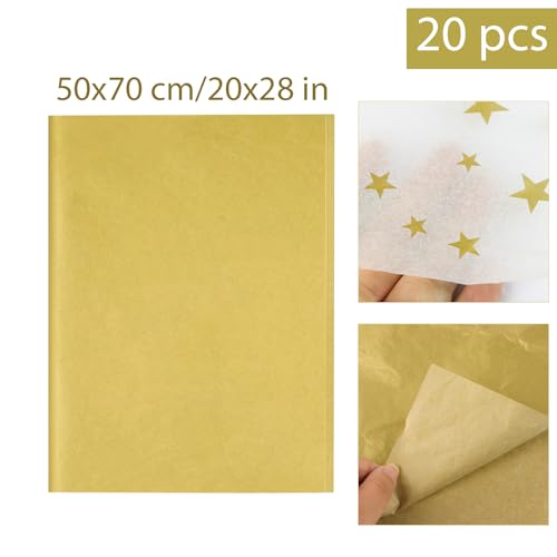 20 vellen goud weefsel papier 50 x 70cm Xmas weefsel papier wit ster geschenk inpakken papier ambachten voor verjaardag kerst Valentijnsdag partij