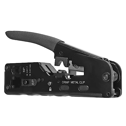 RJ45 Crimp Tool Pass by Crimper 6P 8P Ethernet Wire Crimping Stripper Cutter for RJ11 RJ12 Cat5 Cat6 Cat7