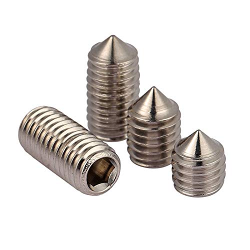 M6 x 6mm Roestvrij stalen Cone Point Groove Schroeven Hex Socket Set Schroef metrische draad Grub Schroeven/Set Schroeven, Verpakking van 10