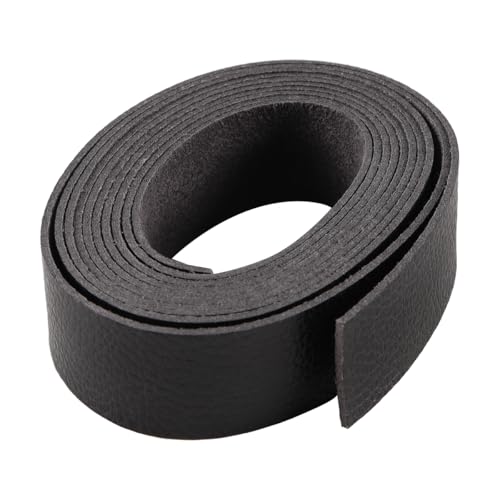 25 mm x 2 m kunstnerfleren band voor handgemaakt doe-het-zelfprojecten, gitaarriem, armband, sieradenpootschap, zwart leer