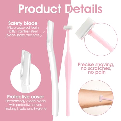 6 Piece Eyebrow Razor Set, Precision Eyebrow Razor voor vrouwen, Facial Hair Remover, Trimmer, Multifunctionele Exfoliating Facial Razor voor vrouwen en mannen 4