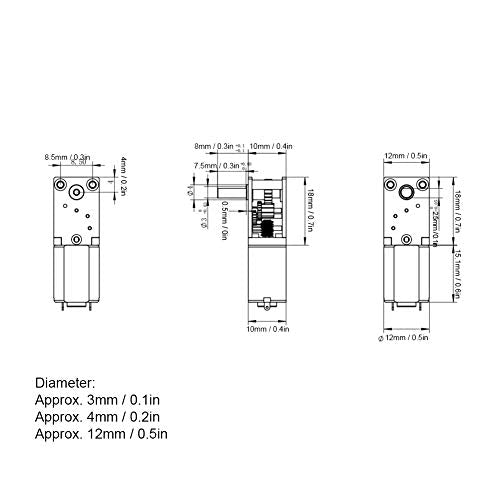 Mini moteur à engrenages 6 V à brosse CC, moteur à engrenages à vis sans fin Micro Turbo 1218GE-N20(DC3V 16RPM)