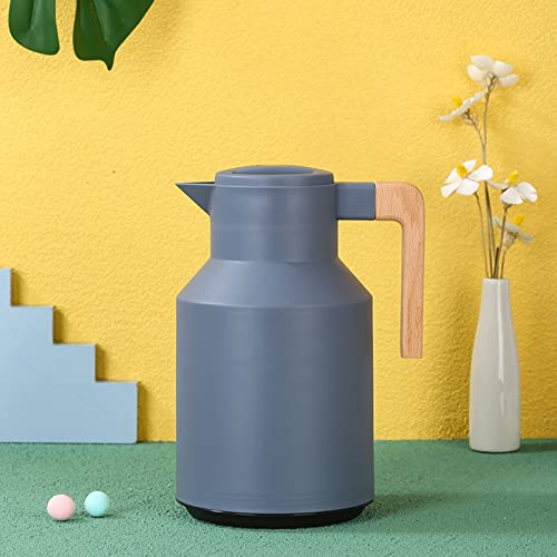 1L Koffie-isolerende pot, koffie Thermische Decanter met deksel en houten handvat, dubbele wand vacuüm warmte opslag thermische koffie Decanter (3#) 3