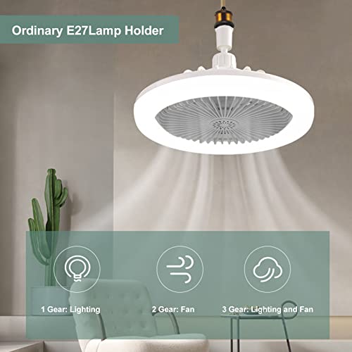 E27 Lamphouder Ventilator Moderne plafondventilatoren met verlichting en afstandsbediening 85‐265V Verstelbare speed gesloten ventilator voor slaapkamer woonkamer keuken 3