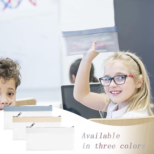 3 stuks rits Money Bags 20x10cm Coin Pouch Duidelijk geld Enveloppen Coin Purse Multi-Function Geld Organisator Plastic Geld Enveloppen voor Business Home School (3 Kleuren 5