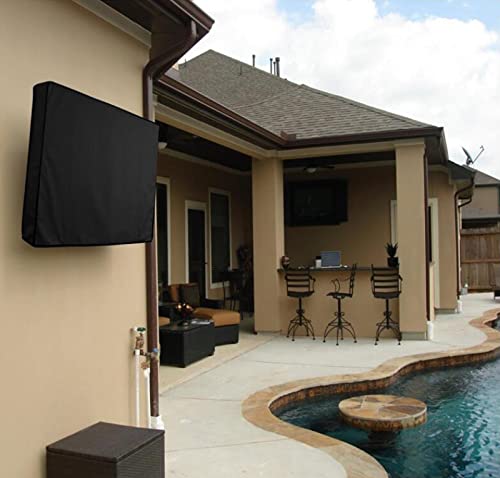Sea Universal Weatherproof Outdoor TV Cover Weatherproof Universal Weather Protection for 30-32 Inch TVs Black