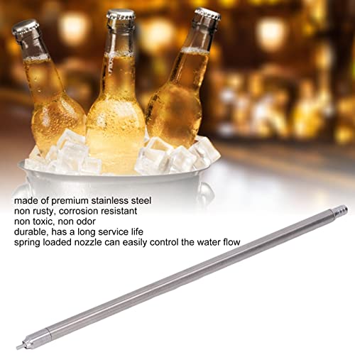 Voorjaar geladen flesvuller, 35,5 cm roestvrij staal bier brouw wijn bottelen vuller veer inblik type vuller stick met borstel slang klem voor bar thuis