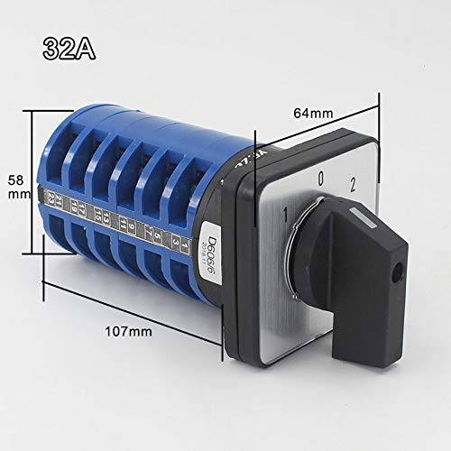 Schakelschakelaar 32A 3 posities 24 klemmen 380 V universele draaiknopschakelaar