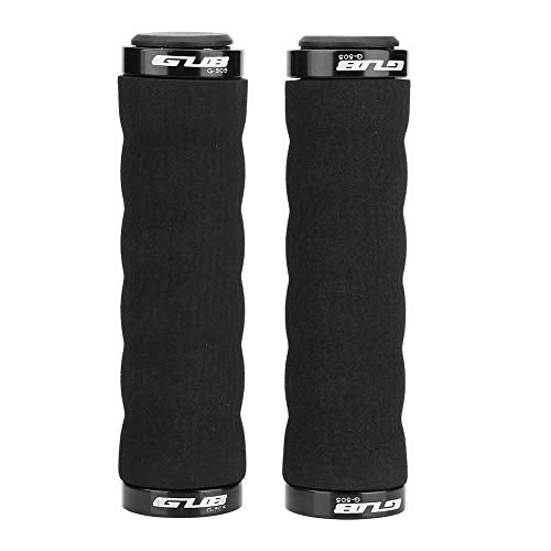 Fiets handgrepen, zachte schuimgrips, anti-slip sponge, afsluitbaar ontwerp voor mountainbike, roadbike, fietsen (zwart)