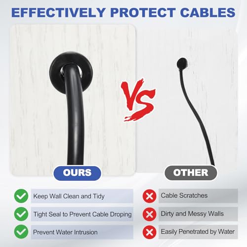 Siliconen Rubberwasmachine, 22 st 3/16"(5mm) Boorgat, 1/8"(3mm) Binnendiameter. Top Hoed Wire Sealing Rubber Plugs voor Bedrading Bedrading System Firewall, Zwart 5