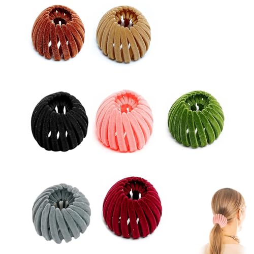 Bird's Nest Hair Clips 7 stuks Bird Nest Hair Clips Gemengde kleur Haar Clips voor vrouwen verstelbare grootte Updo kapsels Hoge paardenstaart krullen haar lang