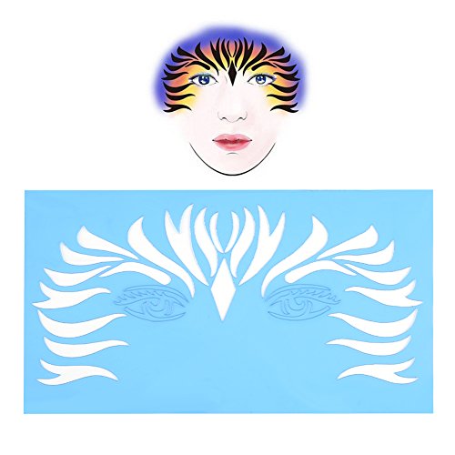 7Pcs/Set Gezicht verf stencils, lichaam & gezicht Herbruikbare Schilderijen Template Make-up Tattoo Design Tools voor rollen spelen, kostuum bal, carnavals, Halloween, Kerstmis 5