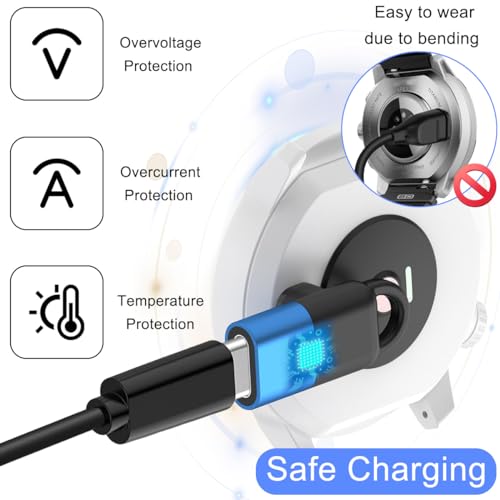 USB C-oplader voor Coros Pace 2/Pace 3/Apex/Apex pro/Apex 42mm//Apex 46mm/Vertix/Vertix 2 smartwatch, Laden van type C Kabel converter 90 graden hoekadapter 4