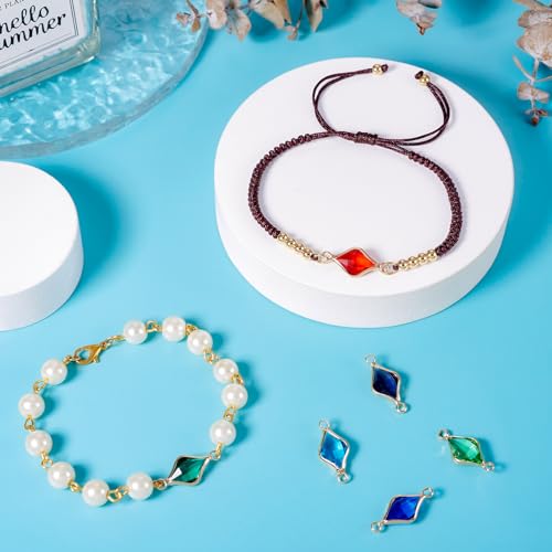 Rhinestone Charms & Links Connectors Geboortesteen Dangle Charms Kralen voor DIY ambachten ketting armband sieraden maken, glas, glas