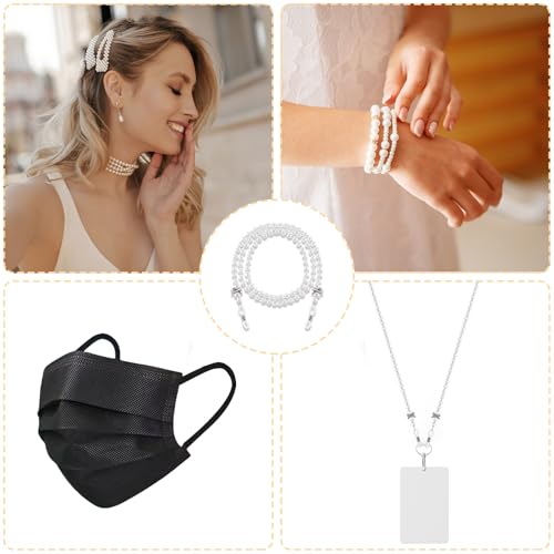 Parel glazen ketting, anti-slip en druppelvrije glazen ketting, glazen riem houder voor vrouwen en meisjes, zonnebril, maskers, ketting, hangkoord 3