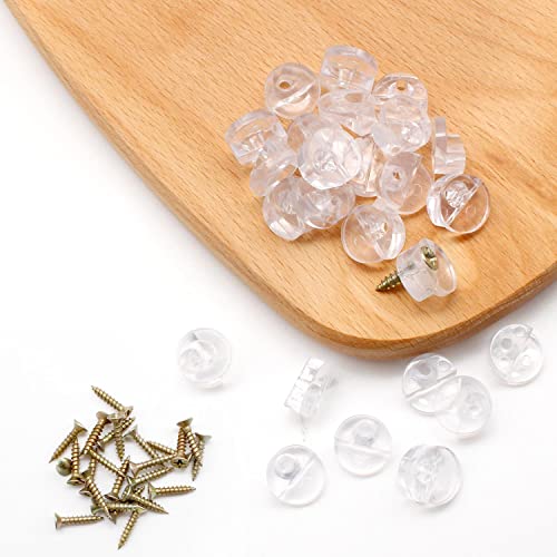 25 Stuks Ronde Spiegel Haakjes, Glas Behoud Clips Kit met 25 stuks Schroeven, Glas Plank Haakjes voor het bevestigen van 1-4mm Dikke Glas, Kasten Deuren en Spiegels