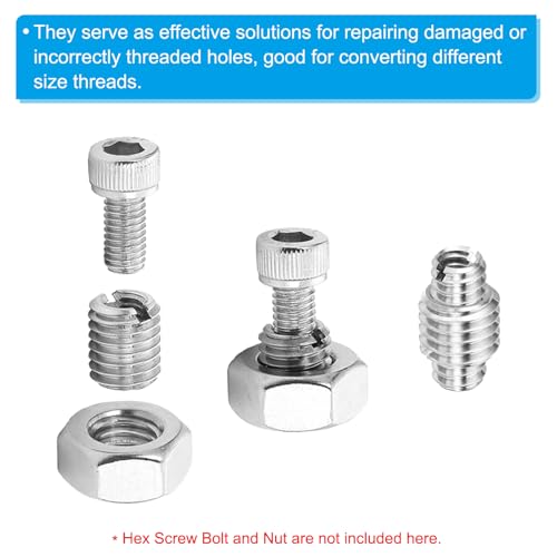 Thread Adapter Roestvrij staal 316 Reducer Nut 5 st M10 x 1,5 Male to M6 x 1 Female Feed Nut voor Reparaties, Reducer, 12mm 5