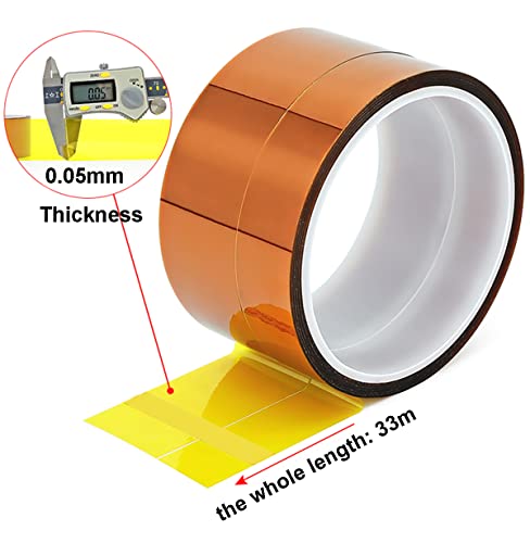 1 rol 20mm x 33m hittebestendig kleefband, isolatieband, polyimidefilmkleefband voor maskeren, lassen, elektrisch 5