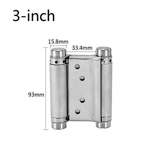 2 stuks slingerdeurscharnier, roestvrij staal, scharnieren, draaideur, deurscharnier, zware belasting, deurriem, scharnier, dubbele actie, veerscharnier voor draaideur, draaideur, bar