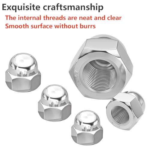 Verpakking van 20 M4 Hex Socket Noten Gemaakt van Staal DIN 1587 Blinde Noten voor Schroeven, Threaded Bolts, Threaded Rods 5