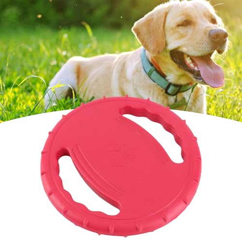 Hond vliegende scherf, piepende flexibele tandenreiniging vliegende schaduw hond sport speelgoed rubber lichtgewicht voor meer (rood)
