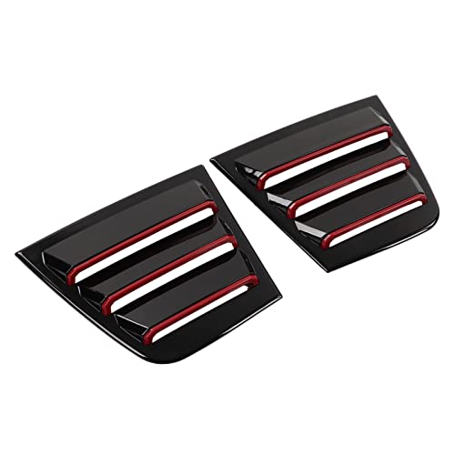 2 STUKS Slijtvaste ABS Zijruit Lamellen Vooruit Zonnescherm Cover Vervangen voor 2011-2021 Dodge Charger (Spiegel Zwart)(rood Zwart)