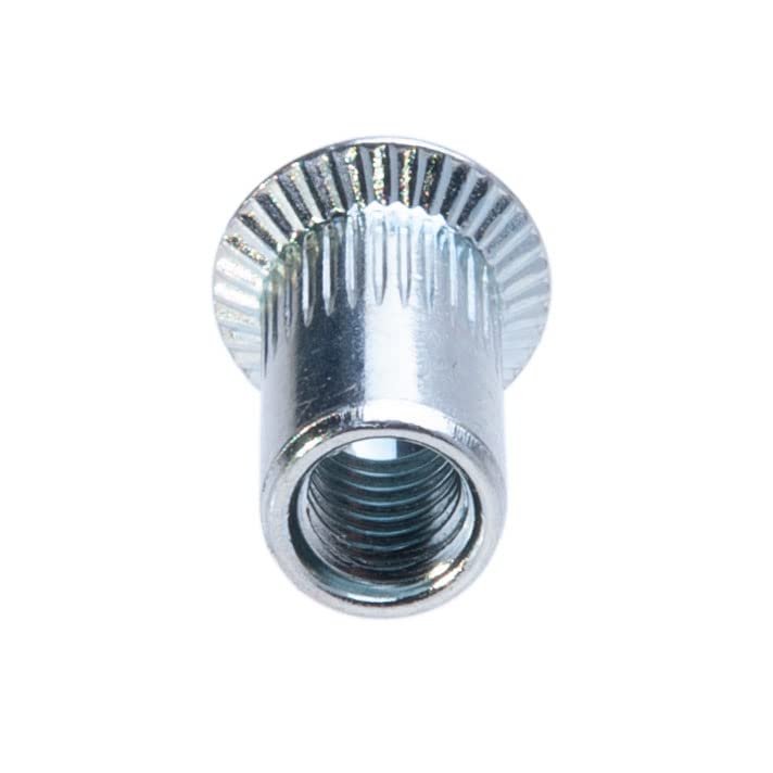 M8 Rivet Noten, Countersunk Head Grooved Ronde Body Open Thread Insert, 8mm Nut, Galvanized Steel Geserveerde Rivet Nut, Rivsert voor staal, Legering, Koper, Plastic, glasvezel (10 st.) 4