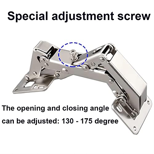 4 x schroef scharnieren met veer, openingshoek, 170 graden, voor keukenkast, deur scharnieren + 16 schroeven, grote hoek deur scharnieren, geen slot nodig 5