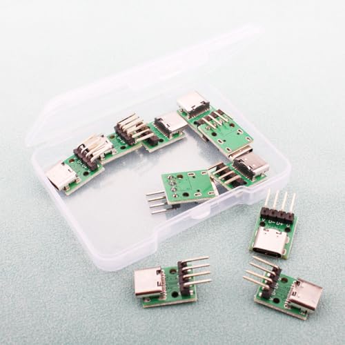 10st USB C 3.1 Breakout Board, 16 Pin Type-C Plug to 2.54mm Circuit Board Adapter met gebogen Pen USB C DIY op DIP 4 Pool voor het laden en gegevensoverdracht 5