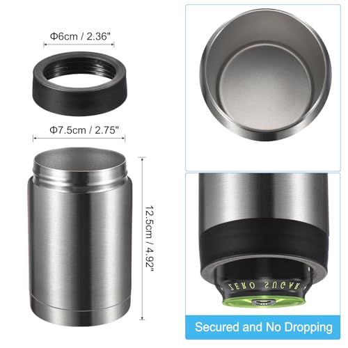 Slim Can Cooler, 12oz Skinny kan geïsoleerd bier sleeve Drinkhouder voor bier soda koffie gewone blikken en flessen, zilver