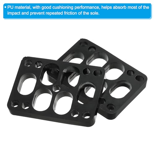 3/8" Skateboard Riser Pads, 2 Pack PU 3x2 Skateboard Riser Pads Hoek Wedge Shock Pads voor Skateboard Truck, Zwart 4