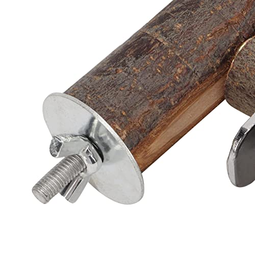 Vogels Voeder 33cm Papegaaien Houten Stand en Roestvrij stalen Tray, Voederdispenser Perches Combinaties Vogelkooi Voeder voor Kleine Middelgrote Budgies Parakeet Cockatiel 5