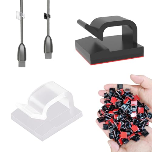 60 st. Kabelklemmen Zelfklevend Clips voor kabelbeheer Zelfklevend Kabel Tidy Wire Clips Outdoor Light Clips Cord Organisator voor Kabelbeheer Huis en Kantoor (2 kleuren)