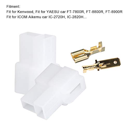 Elektrische auto-wire-connector, T-type 2 Pin-plug Man vrouwelijke Socket Plug en Terminals Kit Geschikt voor Kenwood FT-7800R, FT-8800R, FT-8900R